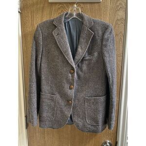 Vintage Stanley Blacker For Bloomingdale's Women Wool Herringbone Jacket Size 10
